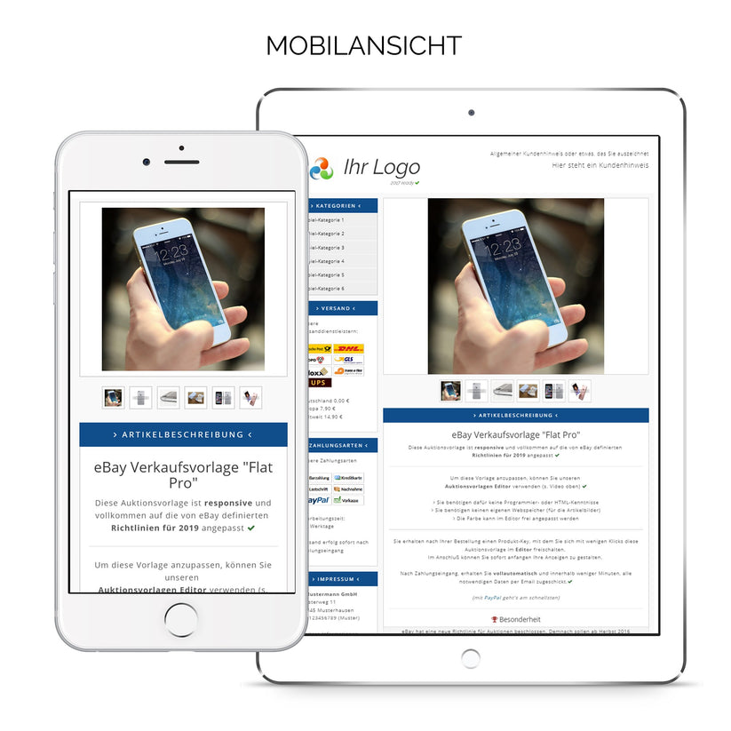 eBay Template "Flat Pro" Vorlage für Ihre eBayArtikel