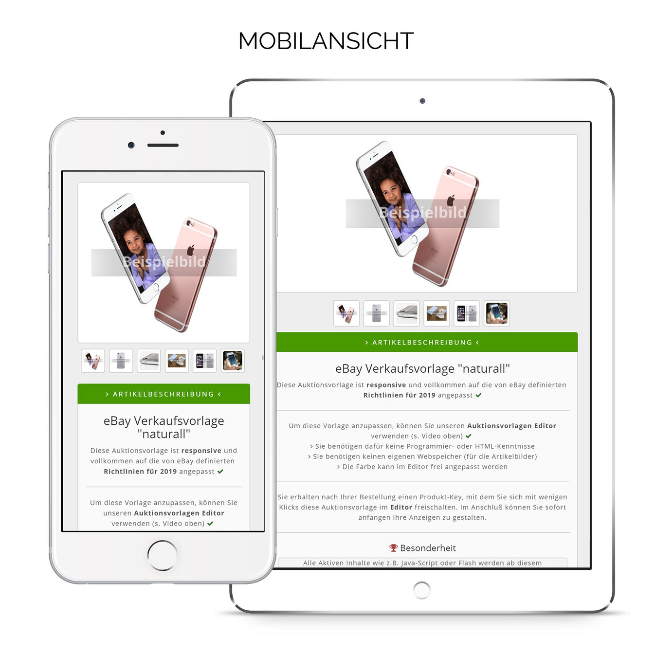 eBay Template Mobile "naturall" Vorlage für Ihre eBayArtikel